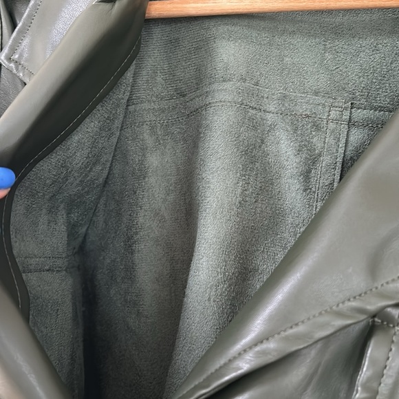 Green Faux Leather Jacket - Pine Green - Medium - from Left on Thread - Picture 5 of 6